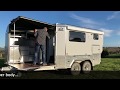 Expanding hybrid camper trailercaravan with ensuite toilet and shower