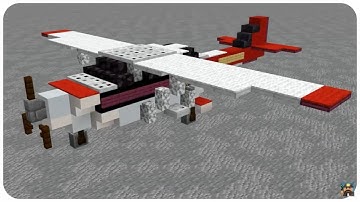 Minecraft: How to build a Plane in Minecraft (Cessna 172) Minecraft Propeller Plane Tutorial