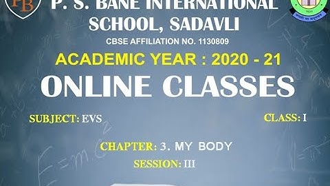 CLASS – 1ST , SUBJECT – EVS , CHAPTER - 3 (MY BODY) , SESSION – 3