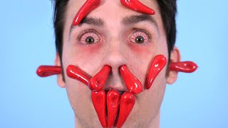 HOTTEST PEPPERS ALL OVER FACE!