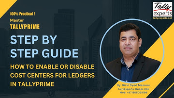 How to Enable or Disable Cost Centers for Accounting Ledgers in TallyPrime