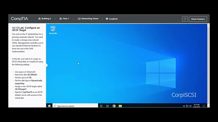 Testout | Network + | 14.1.5 Lab: Configure an ISCSI Target
