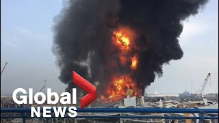 Fire erupts at Beirut port one month after deadly explosion