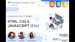 DSC Charusat Learning React Part 1-HTML,CSS,JS(ES6)