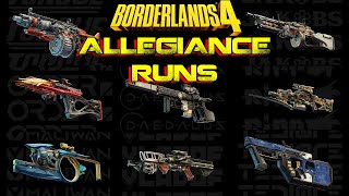 Borderlands 4 sets a new standard for Allegiance runs
Allegiance runs are runs using gear only from 1 manufacturer but has never been strongly supported by gearbox, Borderlands 4 is the first game in the series you can use every slot in an allegiance run. Borderlands 4 sets a new standard for Allegiance runs