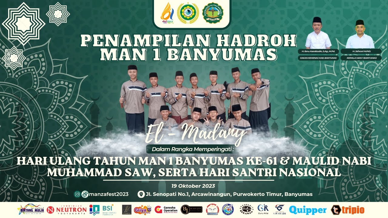 (LIVE) PENAMPILAN HADROH MAN 1 BANYUMAS - HARLAH KE 61 DAN MAULID NABI MUHAMMAD SERTA HARI SANTRI