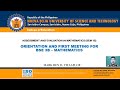 SEM 15 ASSESSMENT AND EVALUATION IN MATHEMATICS | BSE 3B | ORIENTATION AND FIRST MEETING