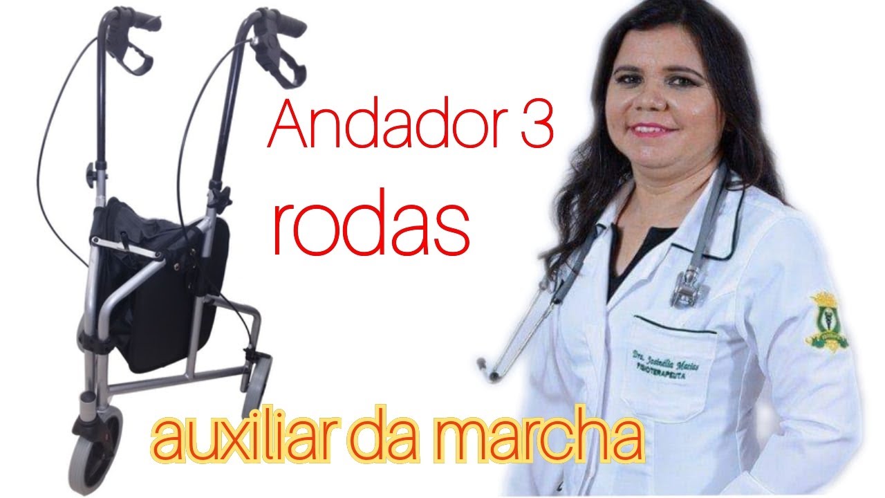 Andador de 3 rodas -dispositivo auxiliar da marcha. - YouTube