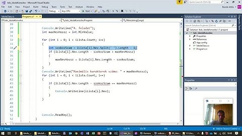 Iskola - Mintafeladat 2020 Ágazati informatika érettségi - 1. rész (C# konzolos) B-verzió!