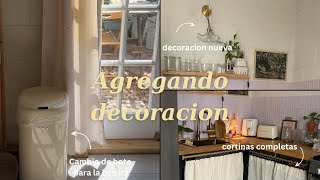 💛Agregando decoraciones en la cocina🌸🏠, Lampara Nueva y Cambio de Bote para la basura