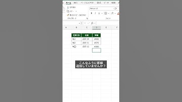 Excelのテーブルを使う事で自動で罫線が追加できます。