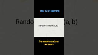 Python Random Module Tutorial-8 2026 latest | random.uniform() |Day 12 of learning(5.3.26)#python