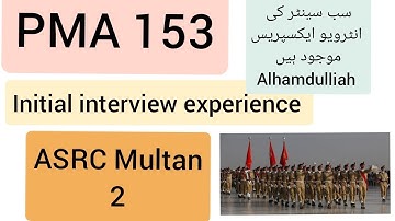PMA153 | initial interview experience | ASRC MULTAN 2