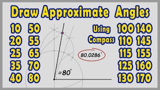 Construct VERY CLOSE Approximations of those Angles (10°, 20°, 25°, 35°, 40°, 50° & More)