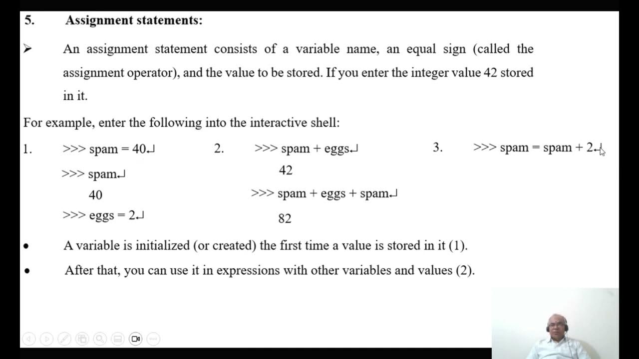 6 storing values in variable, assignment statement - YouTube