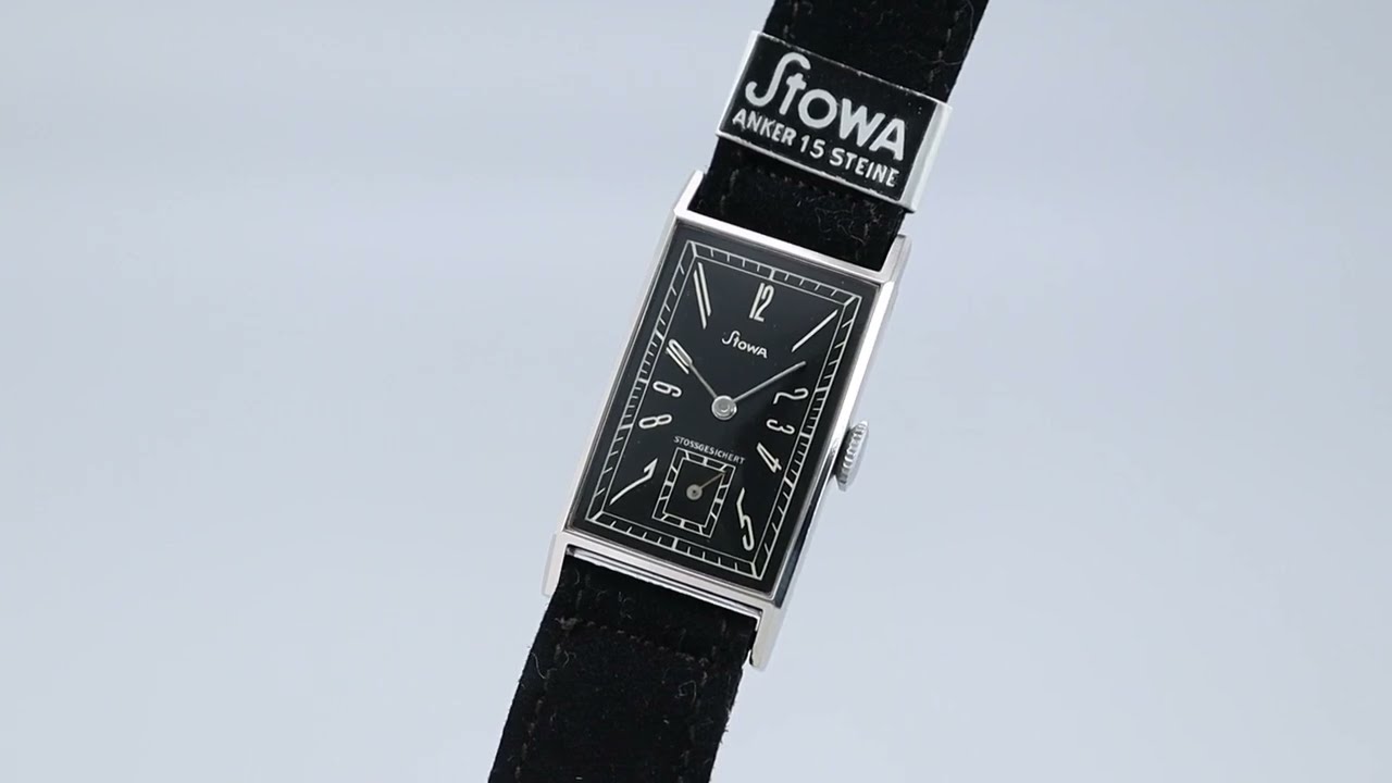 STOWA ストーヴァ】ほぼ未使用／ブラックミラー／レクタンギュラー