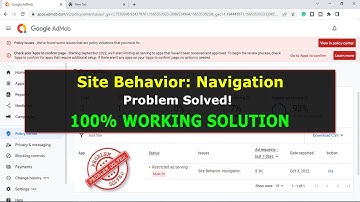 Site behavior navigation | Admob  navigation problem fix | Admob error fix