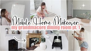 ✨ MOBILE HOME MAKEOVER // dining room part one // cottagecore grandmacore aesthetic // double wide