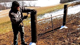 How To Build A Strong Barbed Wire Fence! Building A Fence Brace!