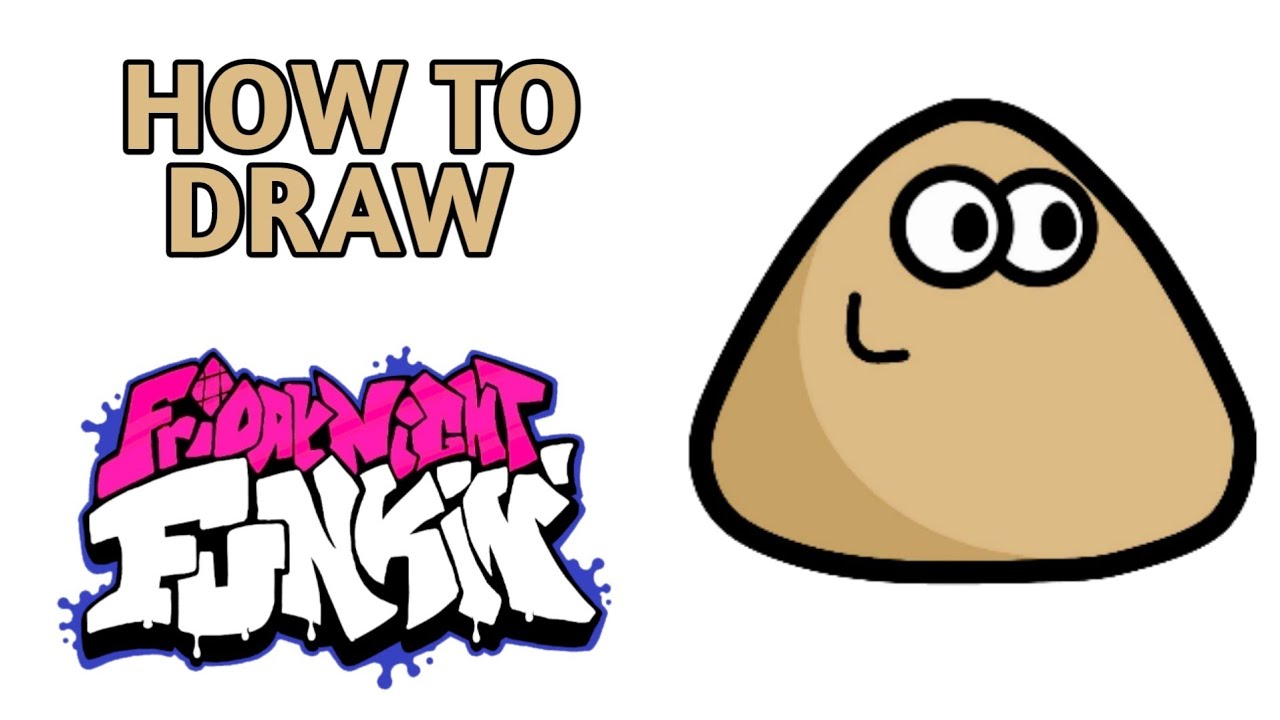 How to draw Pou with Roblox man face 