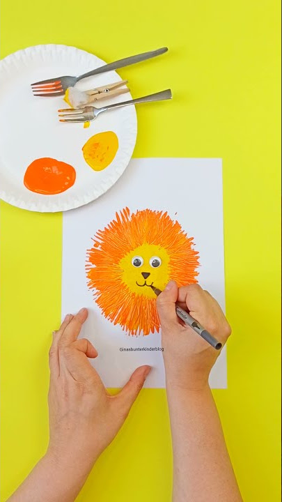 Fork Painting For Kids - Lion