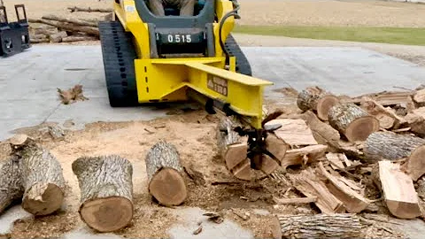 Splitting Ash Rounds with Wolfe Ridge SS 3030 Inverted Wood splitter with 6-Way Wedge