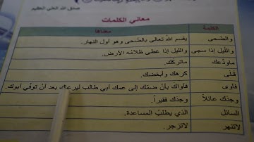 معاني الكلمات سورة الضحى اسلامية الصف الرابع ابتدائي صفحة 29