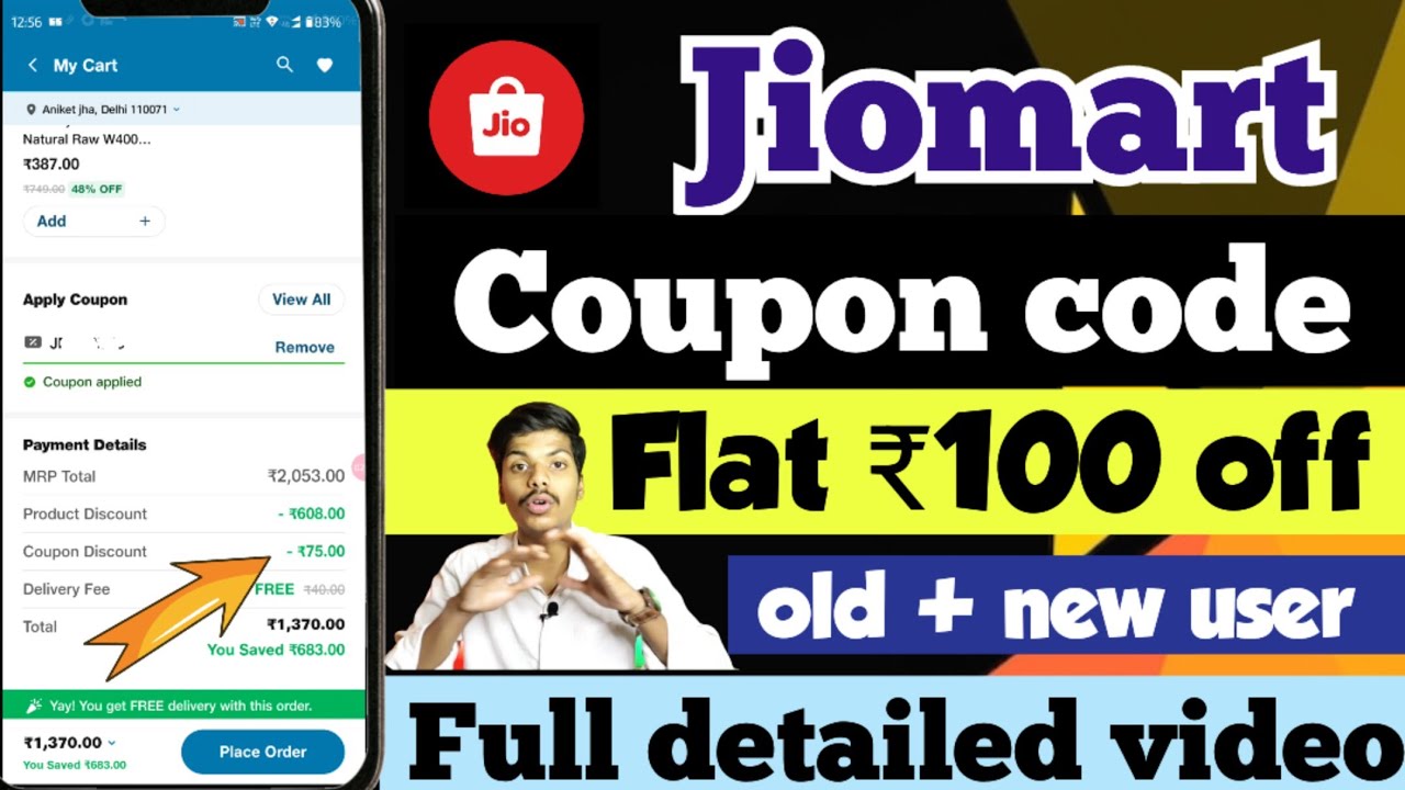 Jiomart coupon code | jiomart get flat 100 off | jiomart today coupon