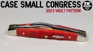 Case Small Congress Dark Red Peach Seed Jig Bone Pocket Knife 31949 (6268 CS)