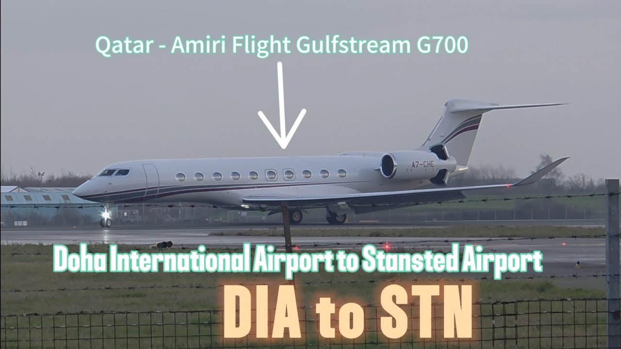 Qatar - Amiri Flight Gulfstream G700 Arrived at Stansted Airport - A7-CHE