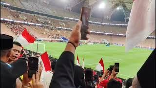 gemuruh nyanyian Indonesia Raya di king Abdullah sports city Indonesia vs irak