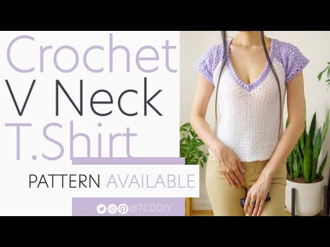 Crochet V Neck T Shirt | Pattern & Tutorial DIY