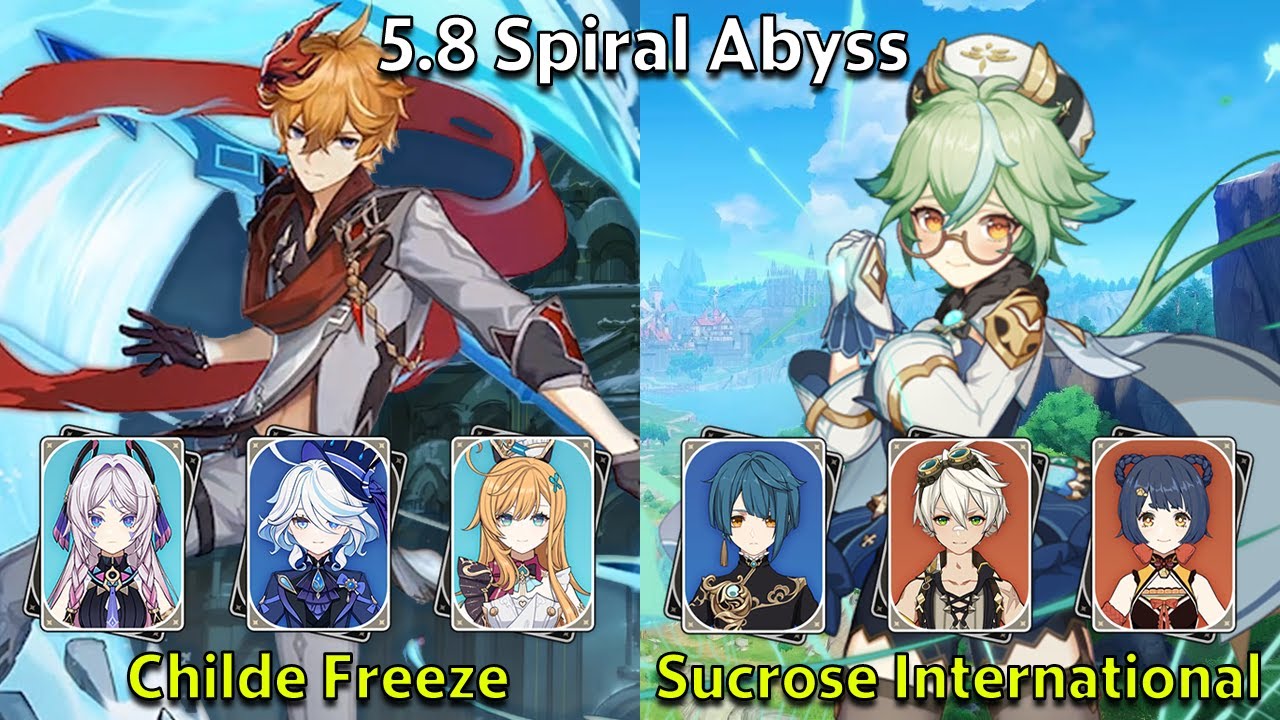 C0 Childe Freeze & C6 Sucrose International - Genshin Impact 5.8 Spiral Abyss Full Clear
