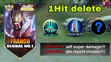 GLOBAL FRANCO BEST BUILD & EMBLEM ?🤔( one hit delete ) FRANCO EXP LANE FULL DAMAGE BUILD 2025 ~ MLBB