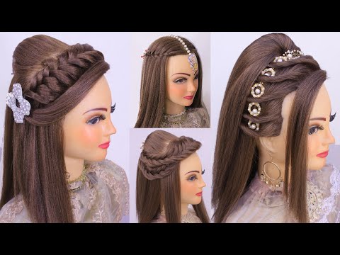 4 Easy front hairstyles for short hair l simple hairstyle l wedding hairstyles l braid hairstyles