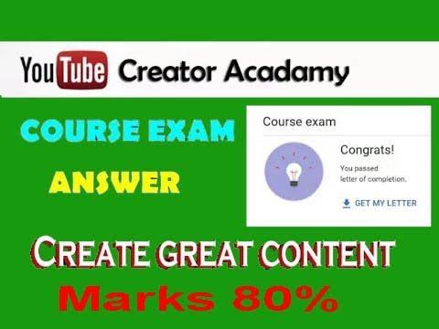 How to become YouTube Creators Exam Answers Certified