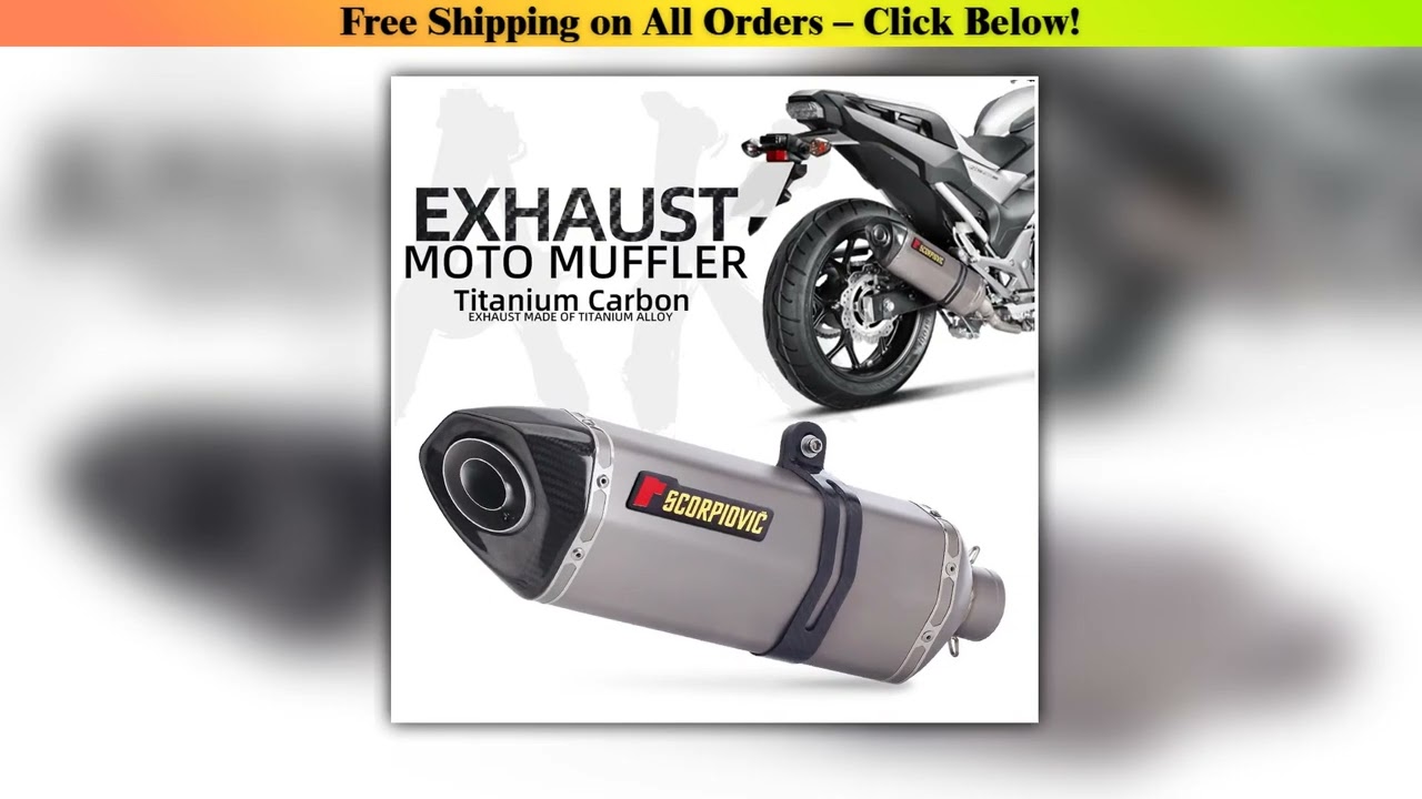 Universal Motorcycle Titanium Alloy Exhaust Pipe 51MM AK Escape Modified Muffler DB Killer For