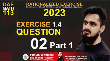 DAE MATH 113 Chapter 1 Exercise 1.4 Question 2 Part 1 #math113