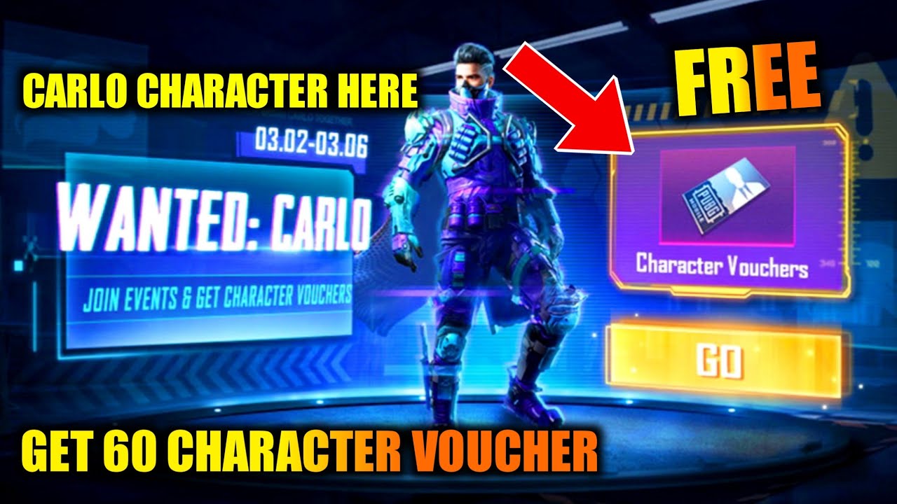 HOW TO UNLOCK CARLO CHARACTER IN PUBG MOBILE GET 60 CHARACTER VOUCHER
