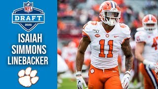 Isaiah simmons is a 6-4 230lb linebacker (former safety). career stats
include: 238 tackles 28.5 tfl 11.0 sacks 4 int 20 pd 6 forced fumbles
for full draft...