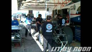 Robert Hight Funny Car Warm up with whacks John Force Racing, Mello Yello Drag Racing Series, 53rd a
