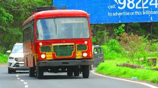 PUNE GHAT:COMPILATION OF 4 MSRTC BUS AT BEAUTIFUL LOCATION ~GHAT ROAD