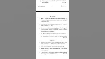 2023 company law question paper #bcom #study #punjabuniversityexam2024 #staytuned  #exampreparation