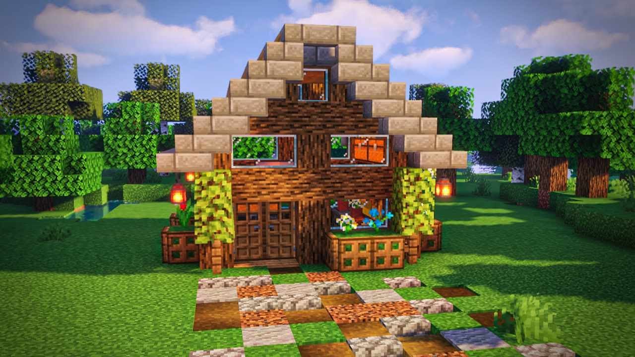 Minecraft Survival Starter House Tutorial | Build House - YouTube