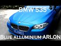 BMW 535 Wrapped in Blue alluminium ARLON. See how it looks