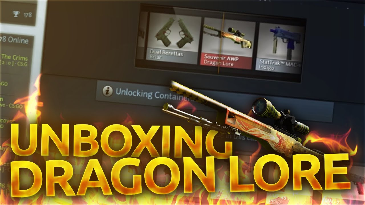 factory new souvenir awp dragon lore unboxing youtube