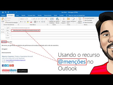 Usando o recurso @menções no Outlook