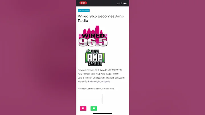 Wired 96.5 becomes 96.5 Amp Radio (WRDW-FM - WZMP) 2015