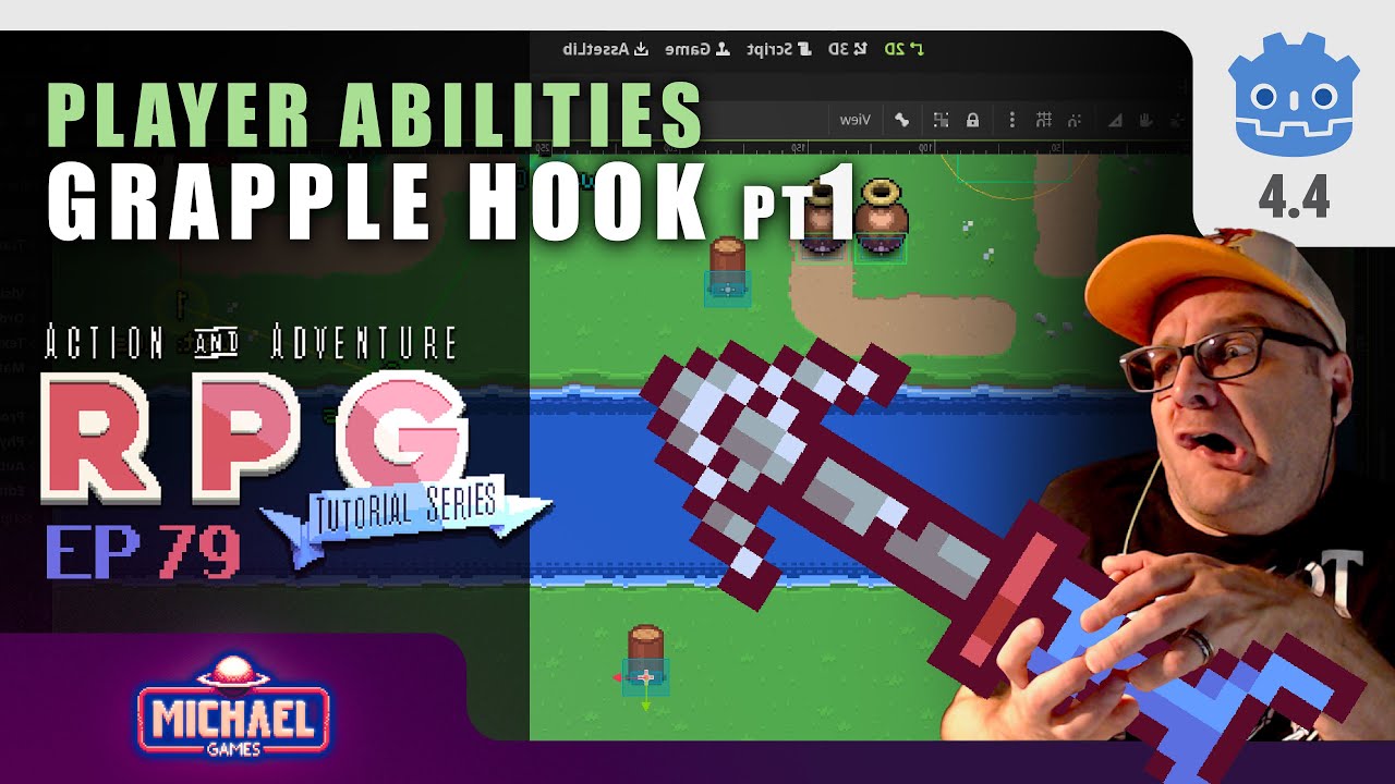 ⁣Grapple Hook Part 1/2 // E79 /// Make a 2D AARPG in Godot 4