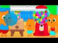 Cats Family in English - Gumball Machine Exhibition Cartoon for Kids